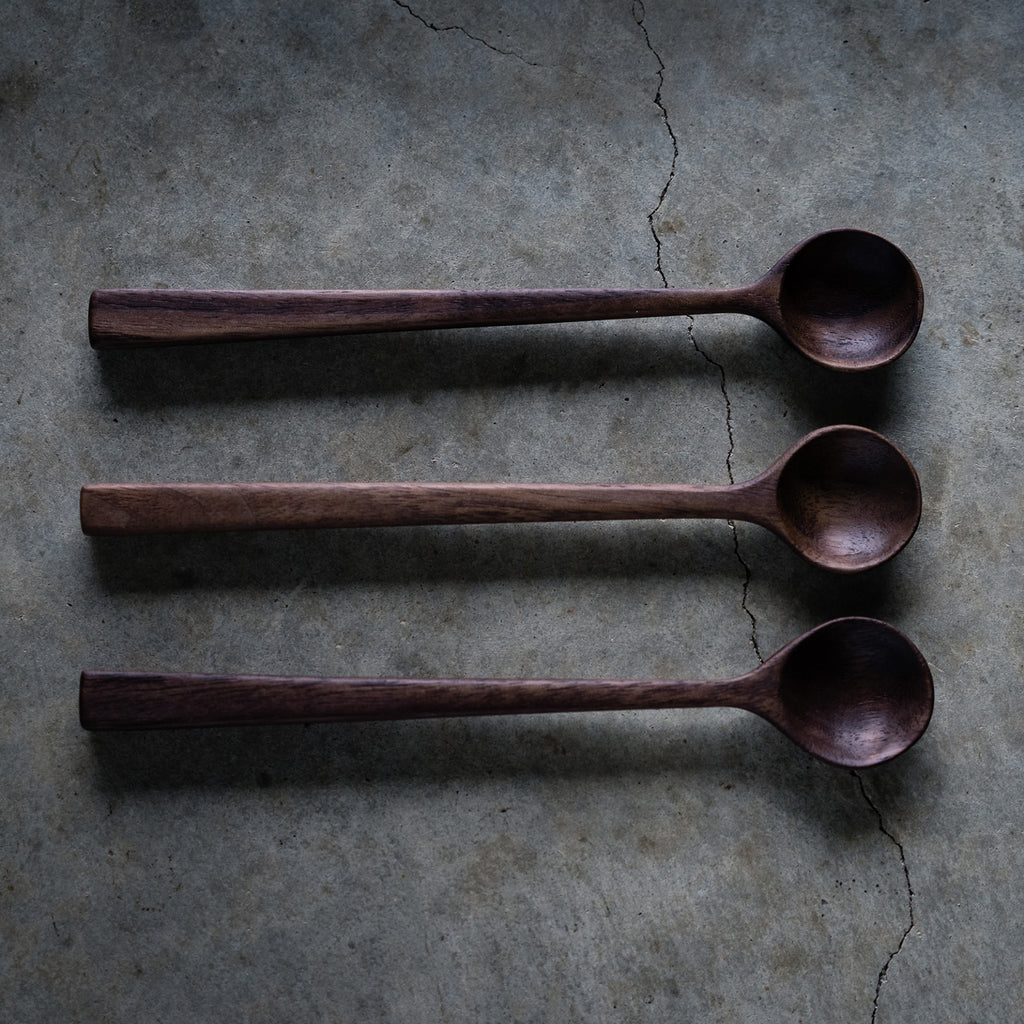 HAND CARVED BLACK WALNUT COOKING SPOON – Ellei Home